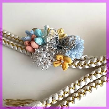 つまみ細工　帯留め　帯飾り　　七五三　成人式　金　花魁　振り袖　着物　帯　パール つまみ細工帯留め帯飾り七五三成人式金花魁振り袖着物帯パール